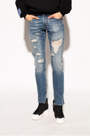 The Couture Club Svarta mom jeans med hog midja och revor SchaferandweinerShops PG Sid jeans with rips John Richmond